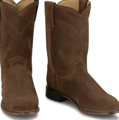 Justin Boots Wes 10" Suede Roper Almond Discount
