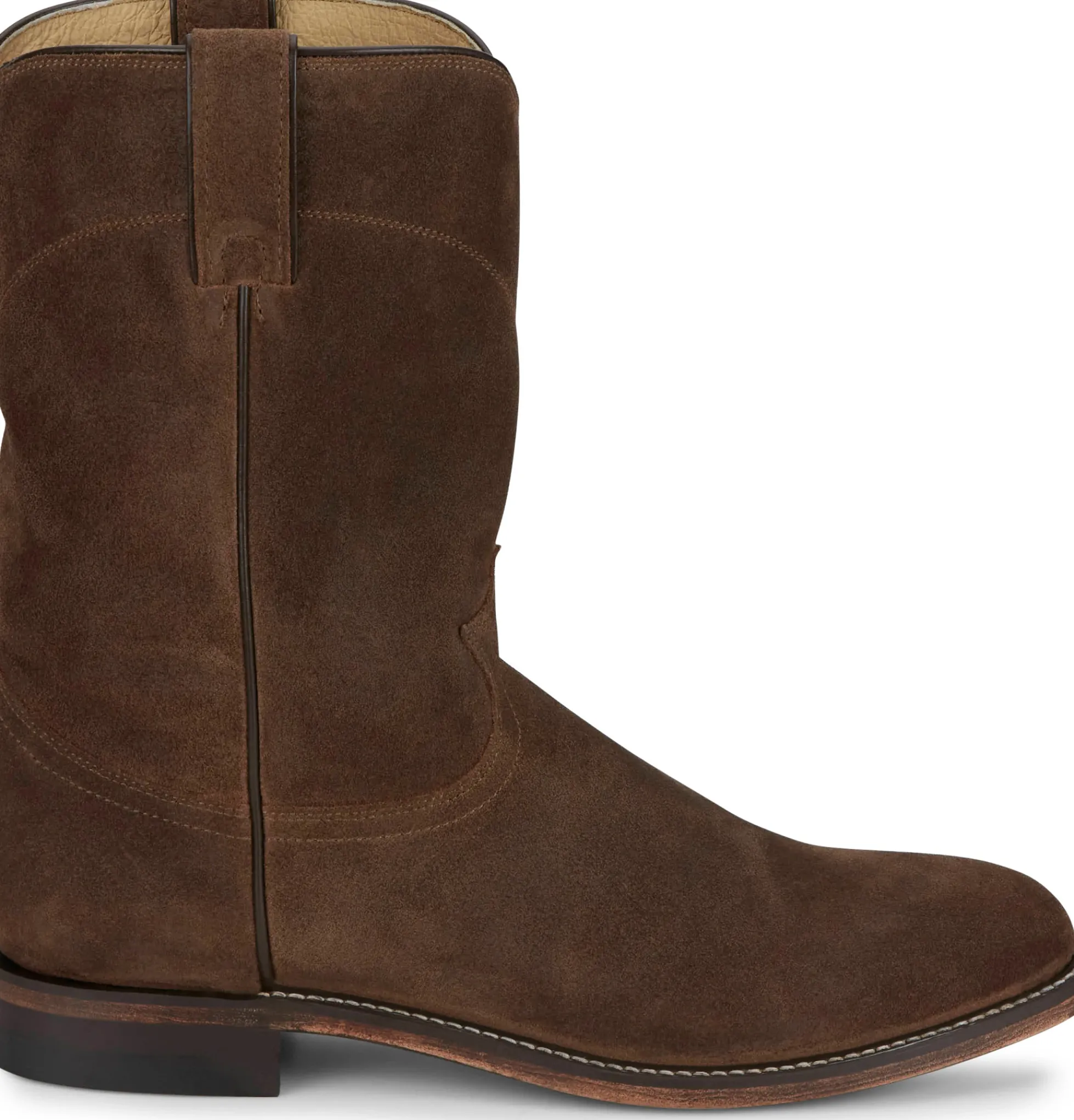 Justin Boots Wes 10" Suede Roper Almond Discount