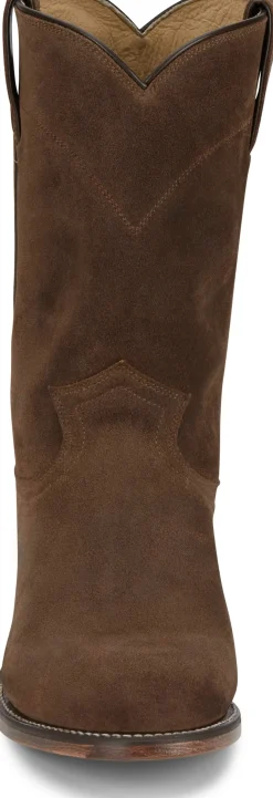 Justin Boots Wes 10" Suede Roper Almond Discount