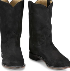 Justin Boots Wes 10" Suede Roper Onyx Sale