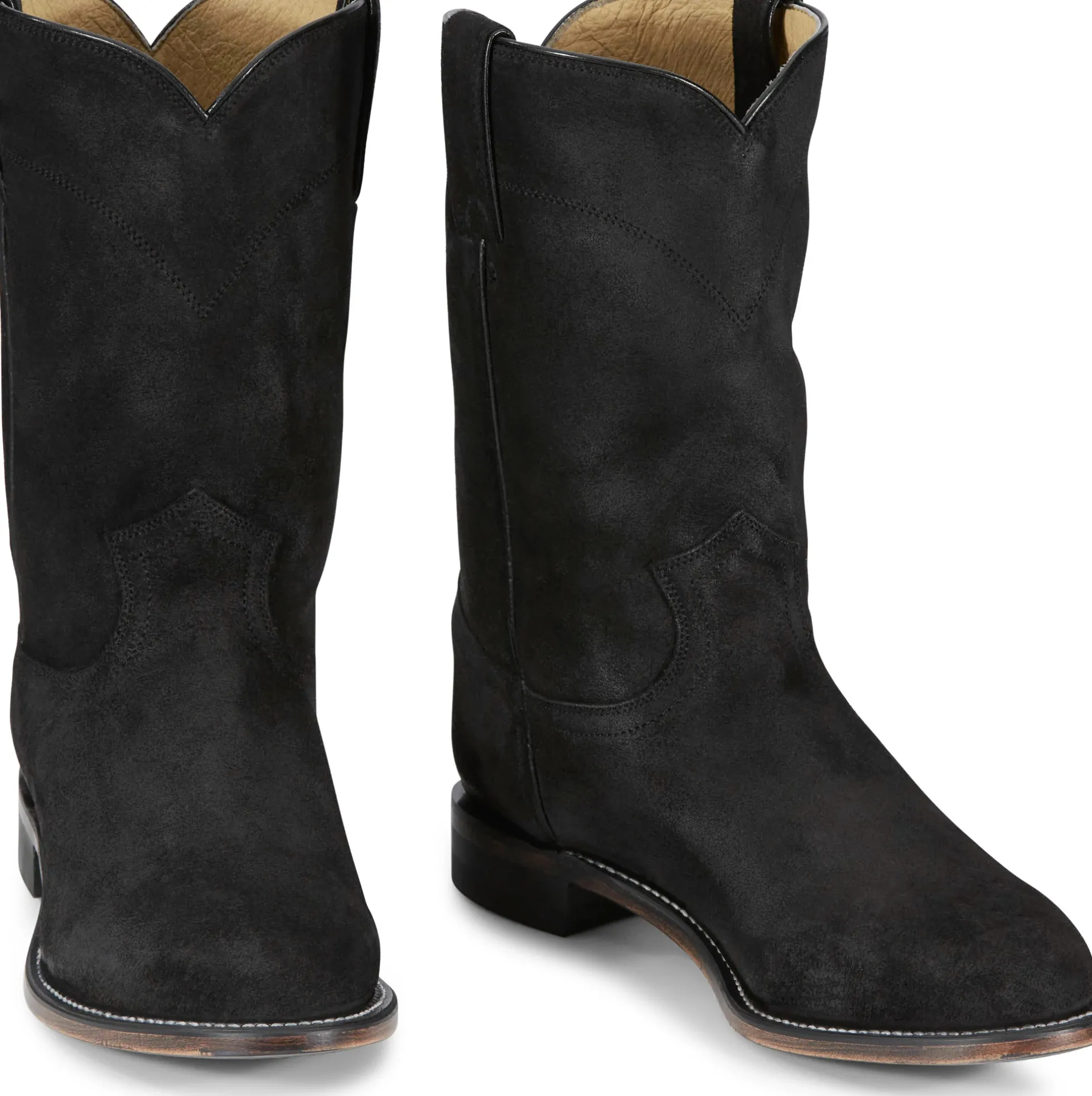 Justin Boots Wes 10" Suede Roper Onyx Sale