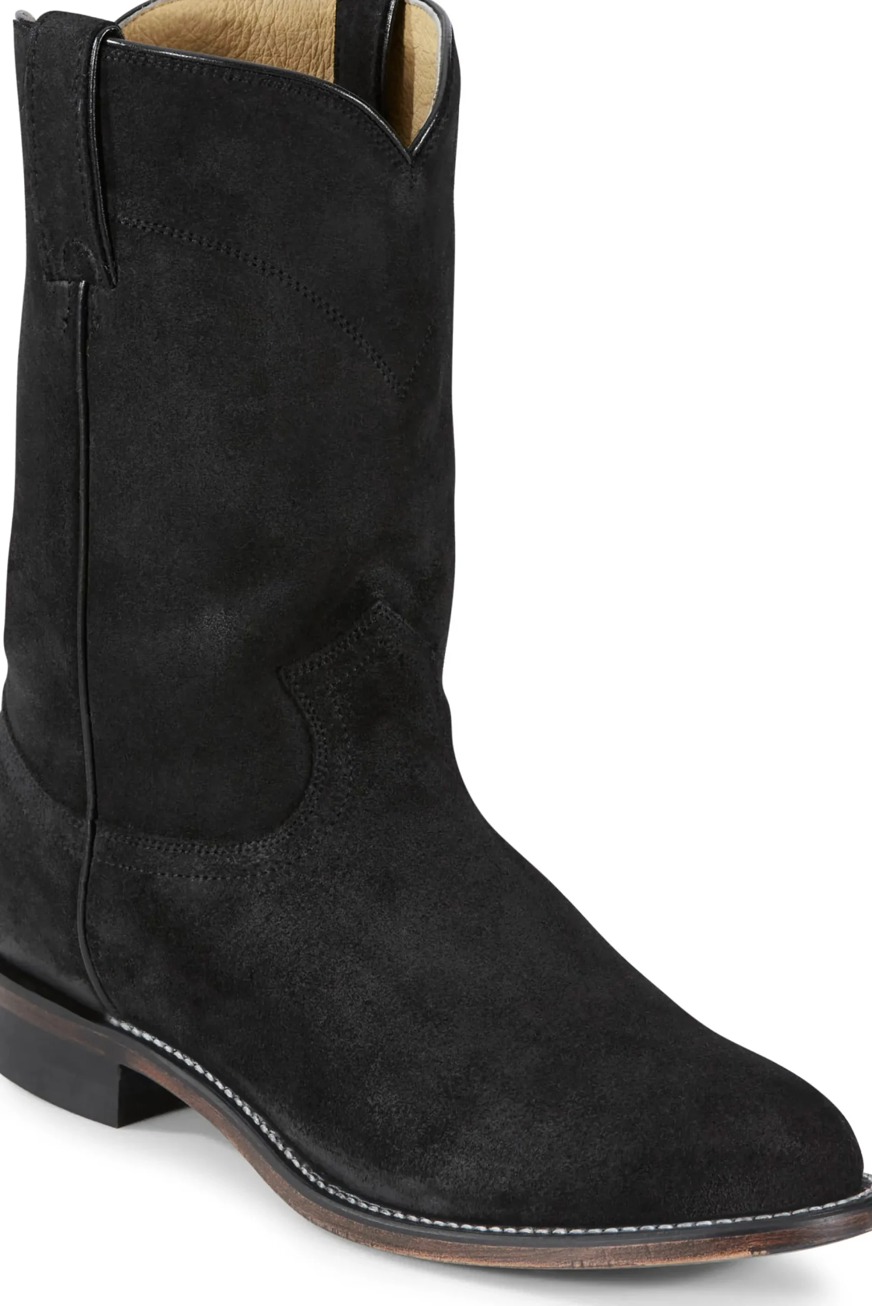 Justin Boots Wes 10" Suede Roper Onyx Sale