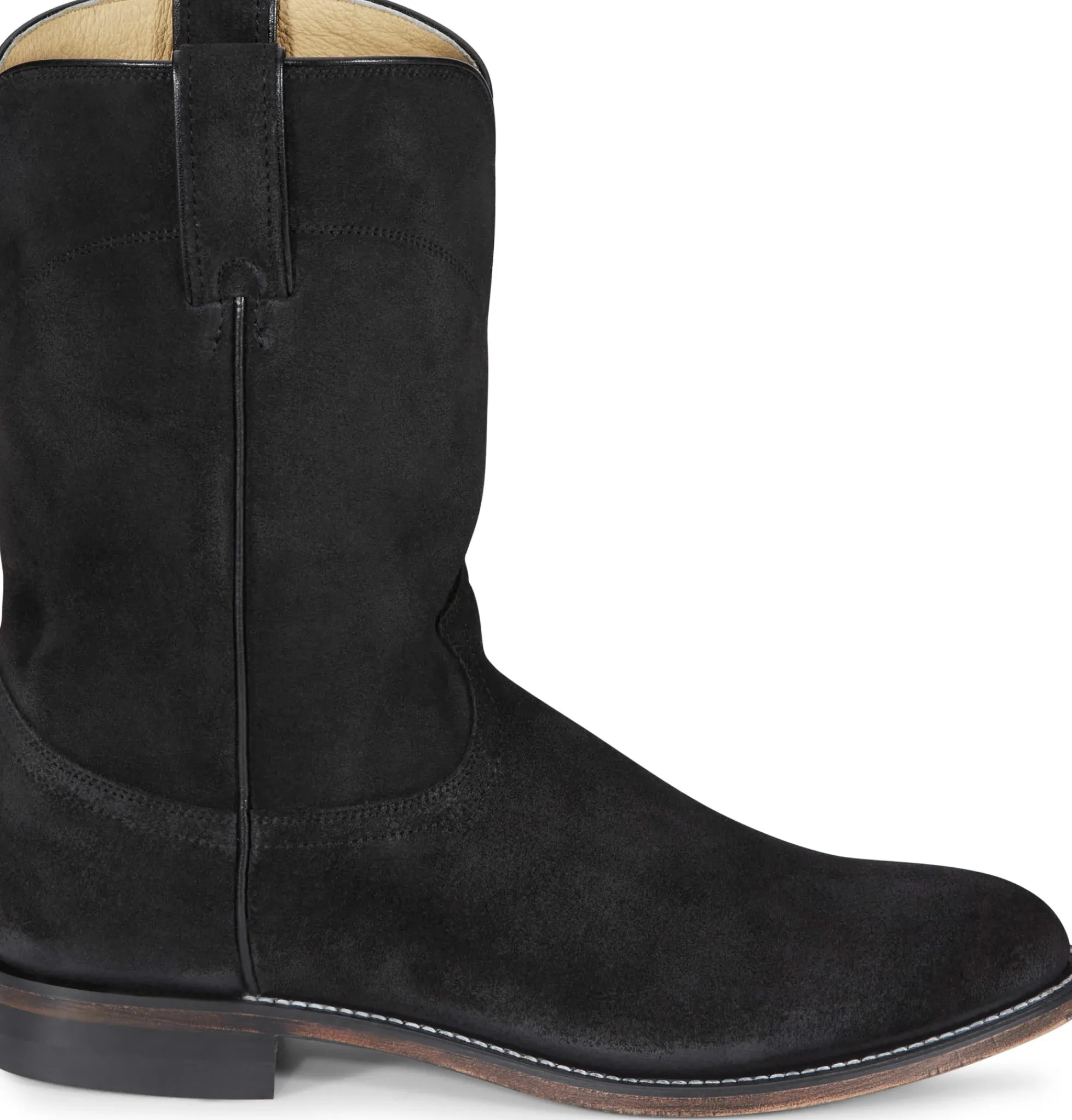 Justin Boots Wes 10" Suede Roper Onyx Sale