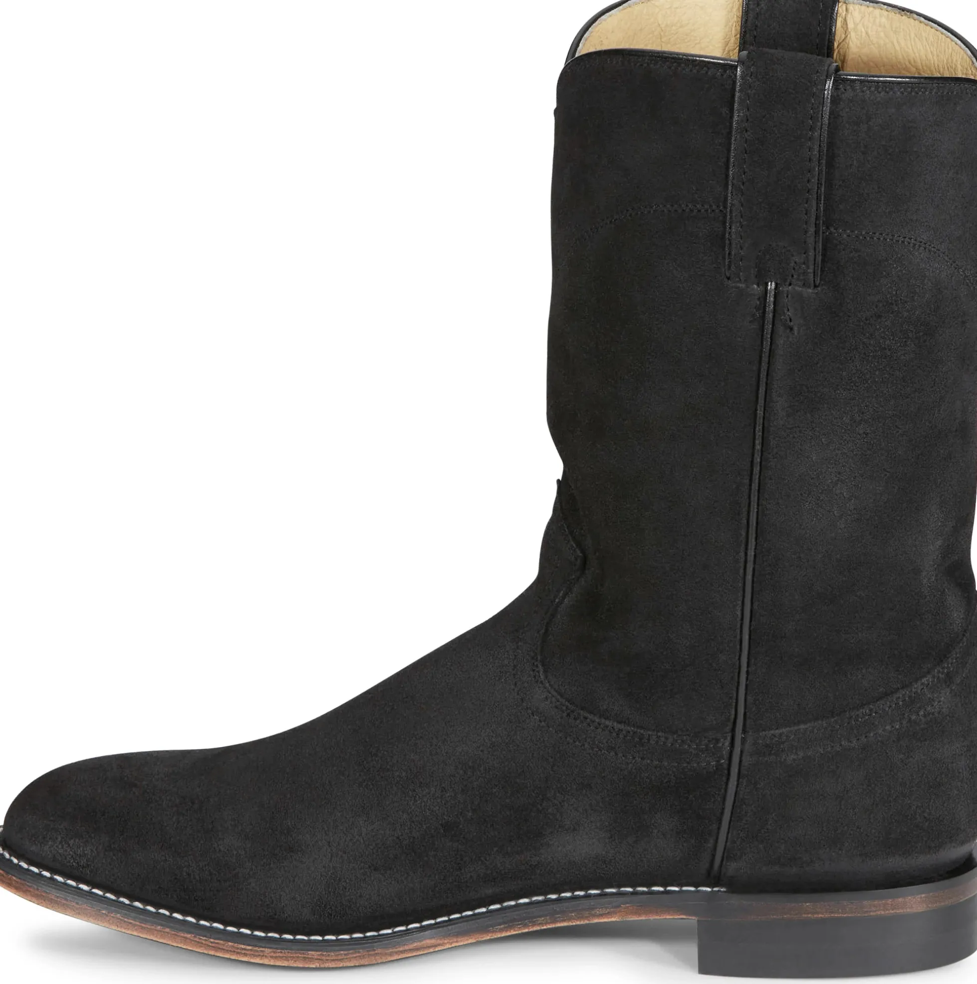 Justin Boots Wes 10" Suede Roper Onyx Sale