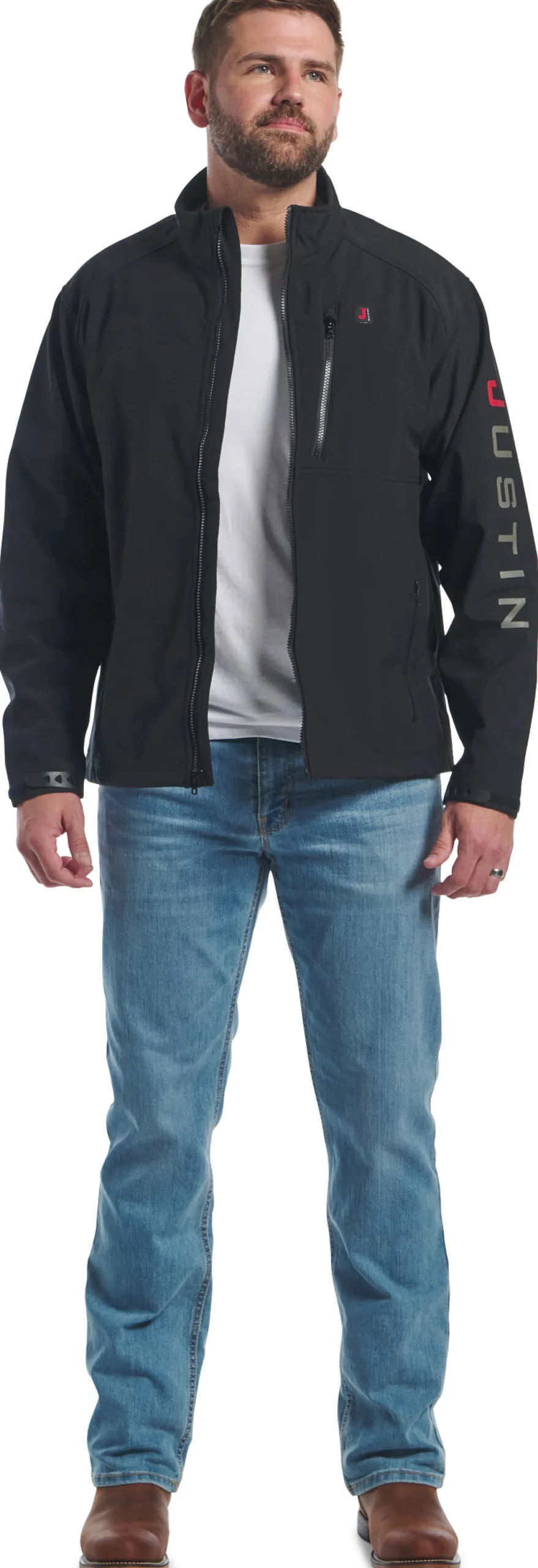 Justin Boots Wind/Water Resistant Jacket Solid Black Outlet