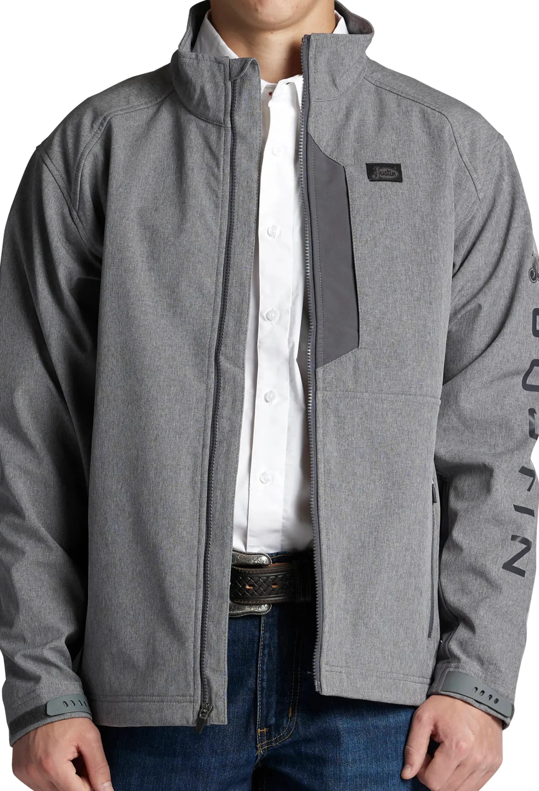 Justin Boots Wind/Water Resistant Jacket Grey Heather Online