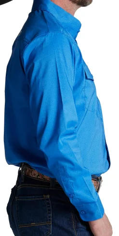 Justin Boots Woven Button Down Blue Diamond Best